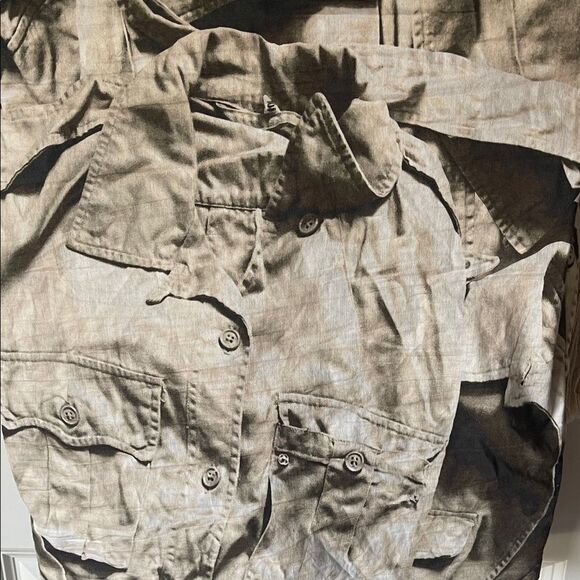 Nicole Miller Collection Sleeveless Tan Dress with Cowl Neck. Safari Dress - Picture 2 of 8